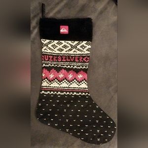 New Quicksilver Surfing Co. Pseudo Crocheted Screen Printed Christmas Stocking